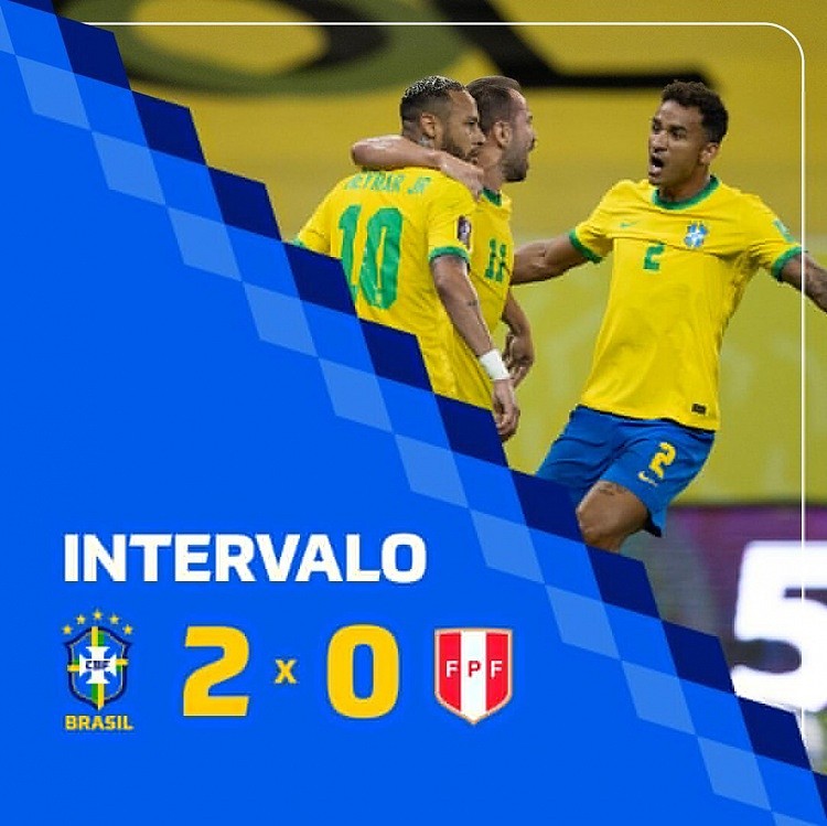半场-内马尔传射里贝罗破门 巴西2-0领先秘鲁 - 1