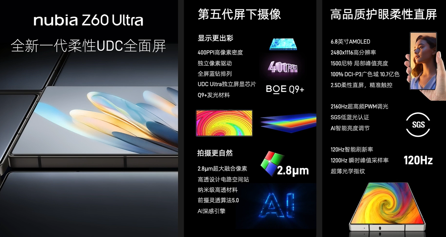 3999 元起，努比亚 Z60 Ultra 手机发布：首发 IP68 屏下前摄、骁龙 8 Gen 3 - 12