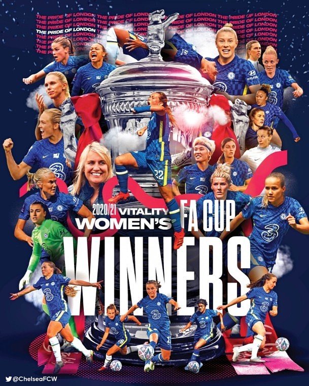 切尔西女足3-0击败阿森纳，获本赛季英格兰女子足总杯冠军 - 1