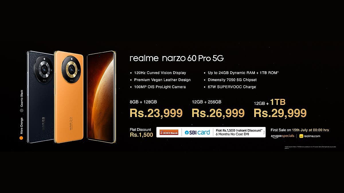 realme 在印度推出 Narzo 60/Pro系列手机，后者配 1TB 存储 + 1 亿像素摄像头 - 3