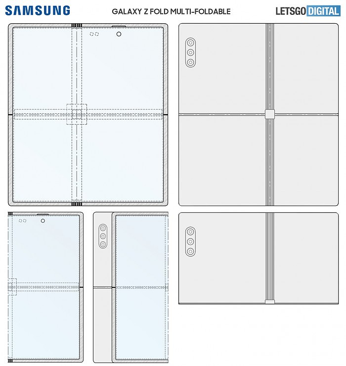 三星为一款高度通用的双折叠Galaxy Z Fold手机申请了专利 - 2