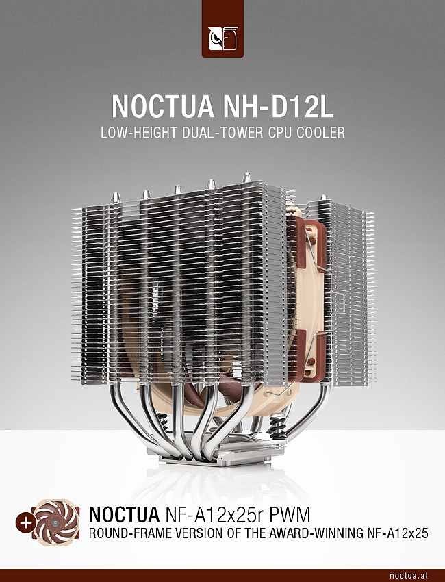 猫头鹰发布新款 NH-D12L 双塔散热器，高度降至 145 毫米 - 1