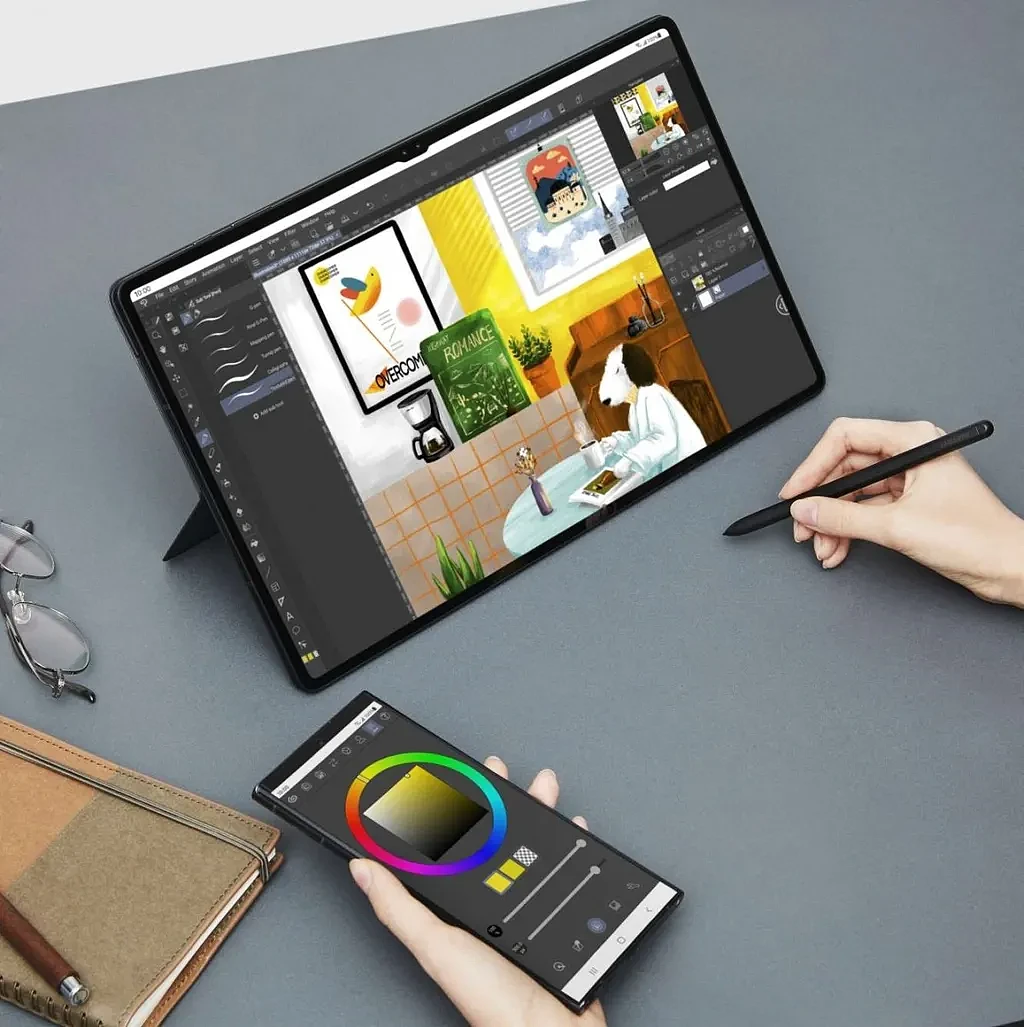 [图]三星Galaxy Tab S8宣传材料曝光：多种颜色 丰富配件 - 2