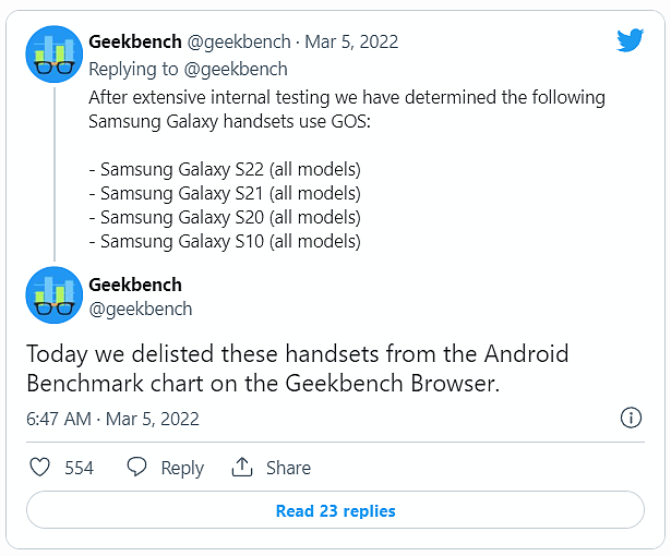 Geekbench 指责三星操纵基准测试，将过去四年的 Galaxy 旗舰机除名 - 2