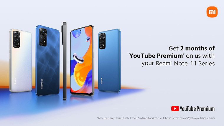 小米 11T / Pro、Redmi Note 11 / Pro 新手机用户可免费获得最多 3 个月 YouTube Premium 订阅服务 - 1