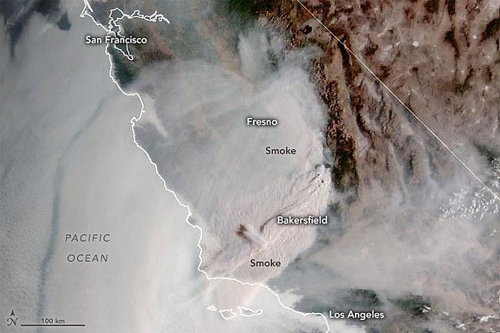 浓烟下的美国南加州：巨大红杉林正遭受强烈的火灾威胁 - 1