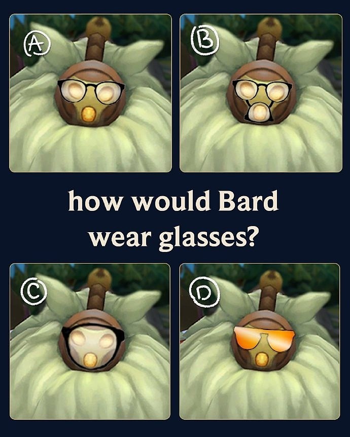 英雄联盟官方INS提问：巴德如何戴眼镜？ - 1