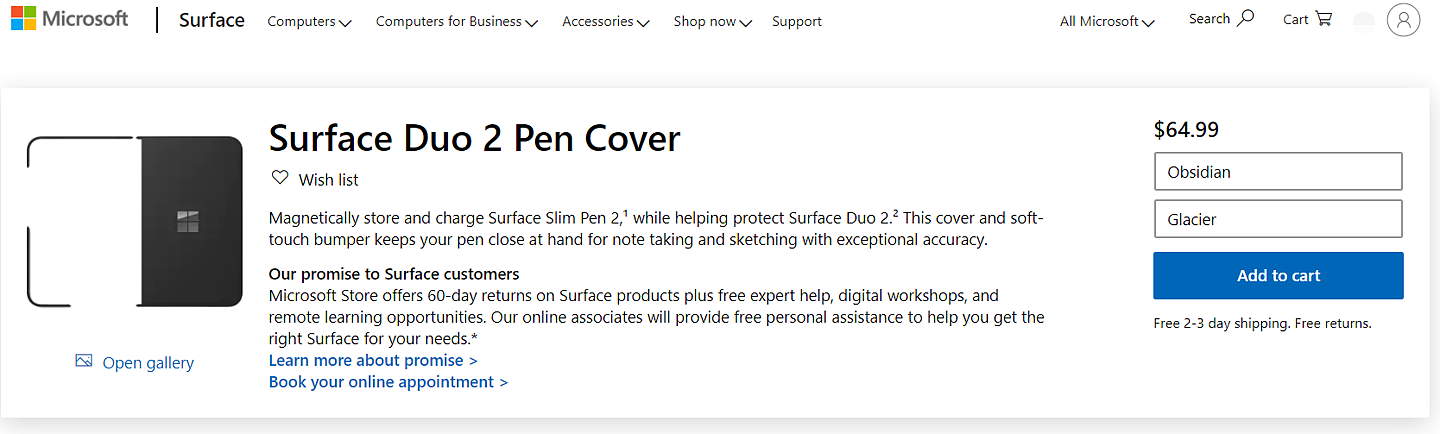 微软 Surface Duo 2 官方保护壳开售：支持手写笔磁吸充电，售价 64.99 美元 - 3