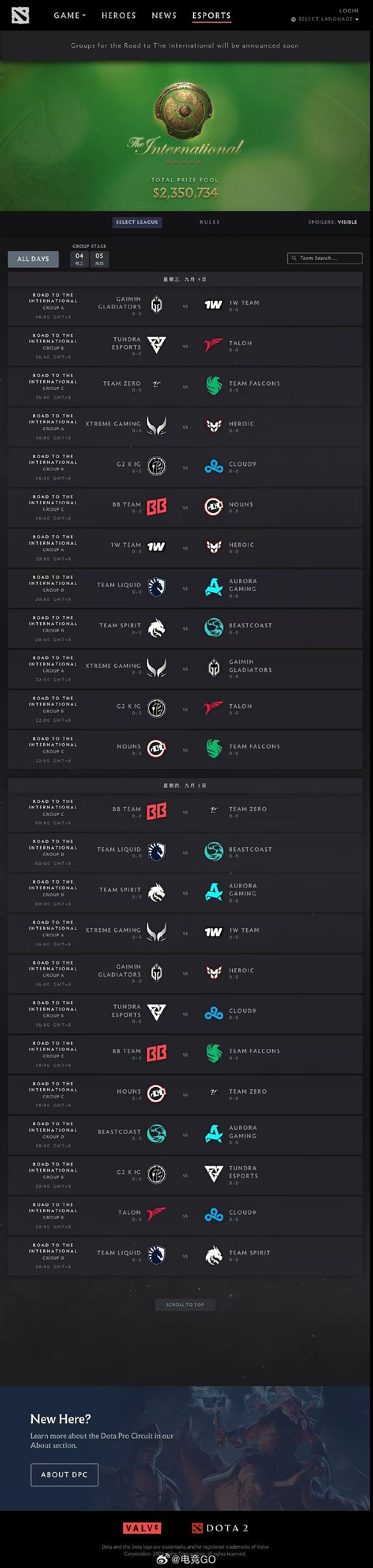 Ti13小组赛赛程：16:00开战 ZeRo首战Falcons，XG对阵Heroic - 1