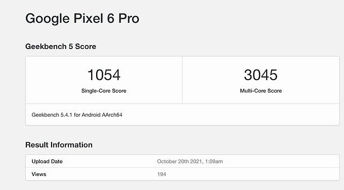 谷歌 Pixel 6 Pro Tensor 性能跑分测试，仍赶不上苹果 A12 芯片 - 3