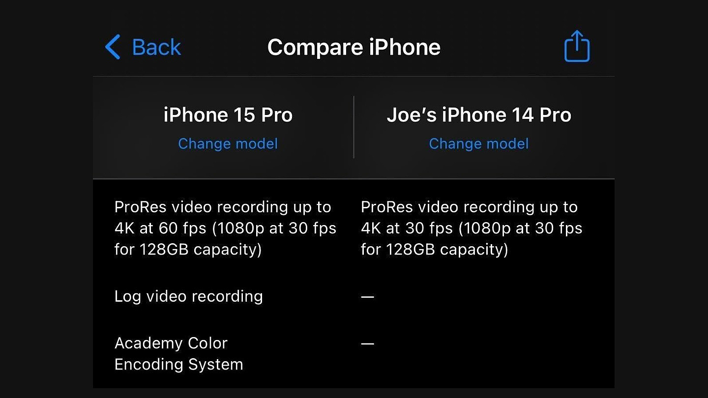 128GB 版苹果 iPhone 15 Pro 只支持 1080p ProRes 视频录制，除非外接硬盘 - 2