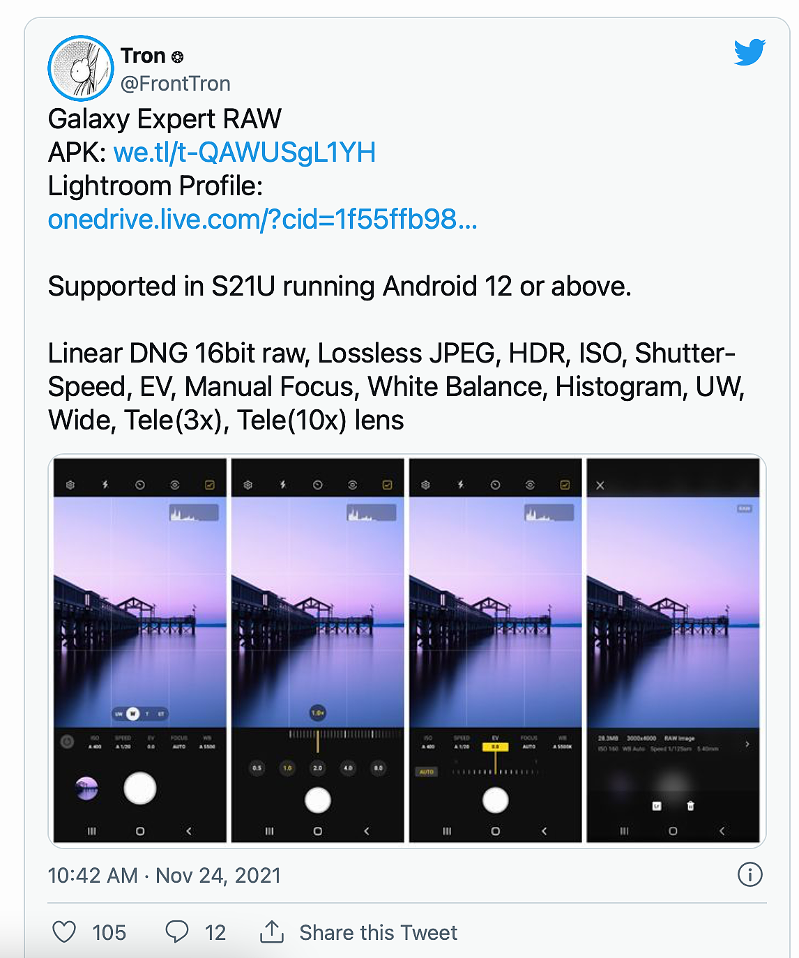 三星为 Galaxy S21 Ultra 推出专业相机软件 Expert RAW - 1