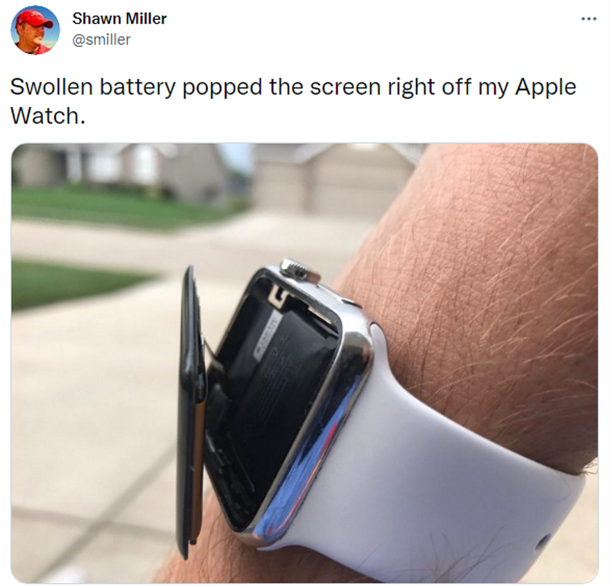 苹果又被起诉，Apple Watch有缺陷：电池鼓包会“炸” - 1