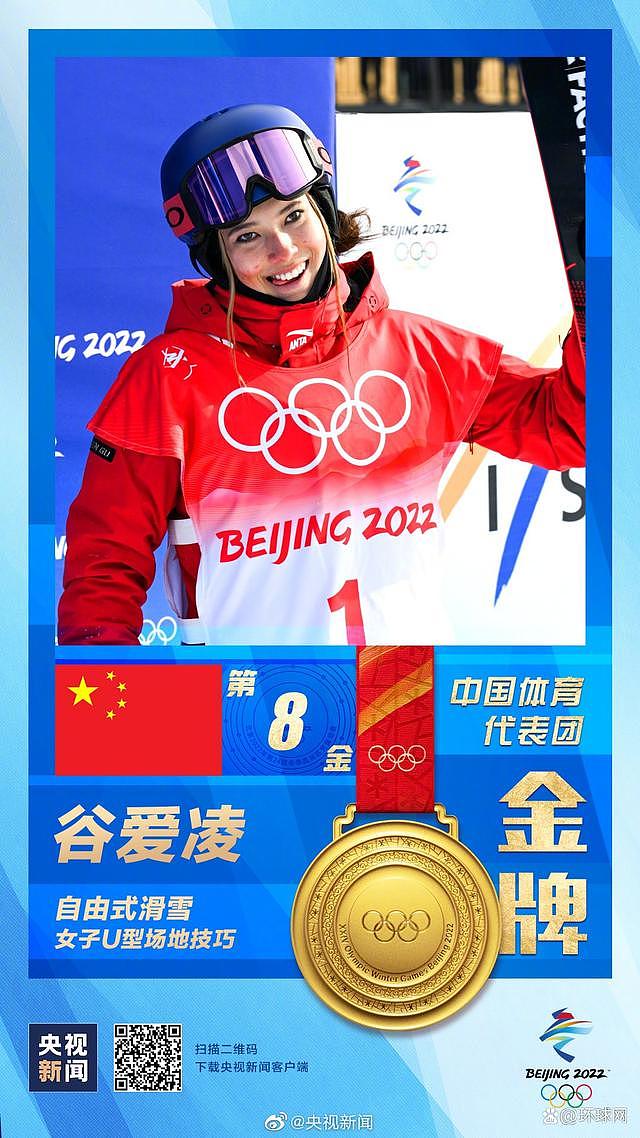 谷爱凌在自由式滑雪女子U型场地技巧项目中再度拿下金牌 - 2