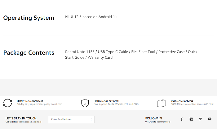 官网暗示印度红米Note 11 SE将不捆绑原厂充电头售卖 - 2