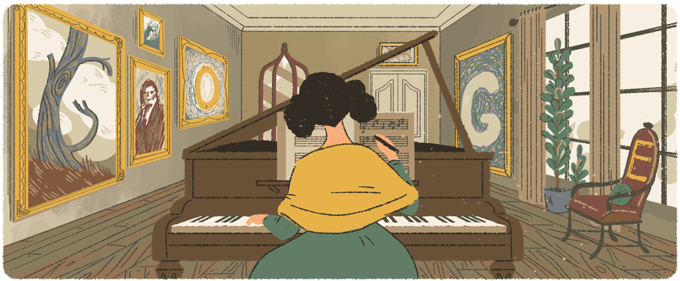 Google Doodle庆祝德国女音乐家范妮·门德尔松216岁冥诞 - 1