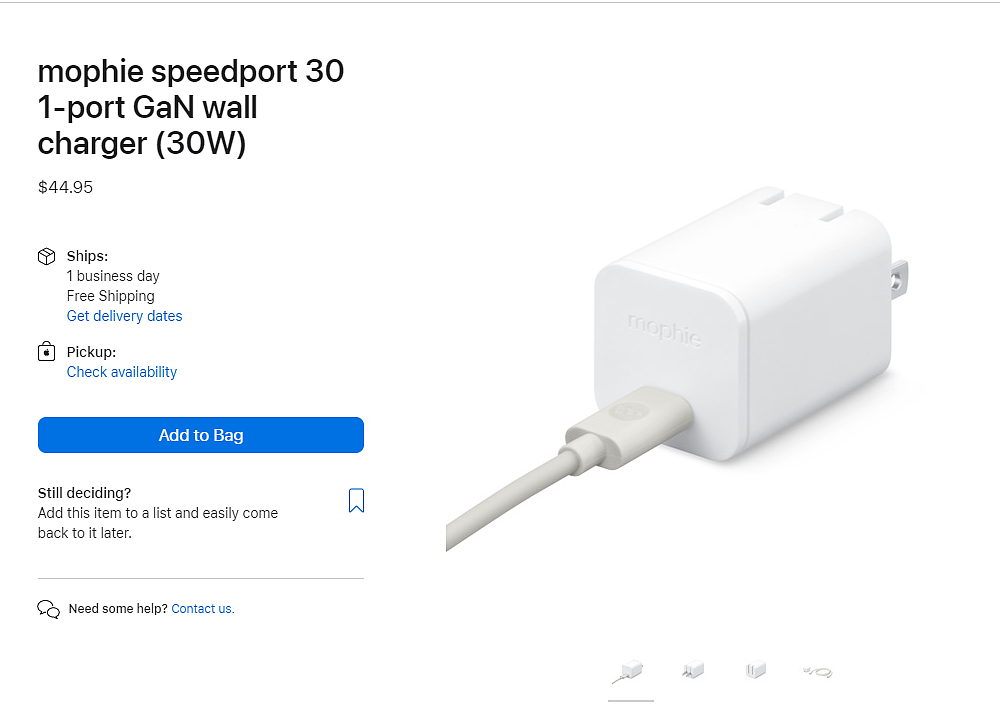 328 元起，苹果官网销售 Mophie 新款 30W / 67W 超紧凑型氮化镓 USB-C 充电器 - 1