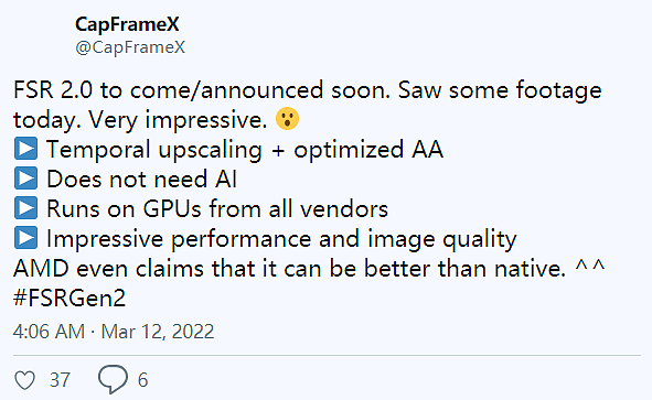 AMD FSR 2.0首曝：帧率画质惊人！N卡、I卡都能用 - 1