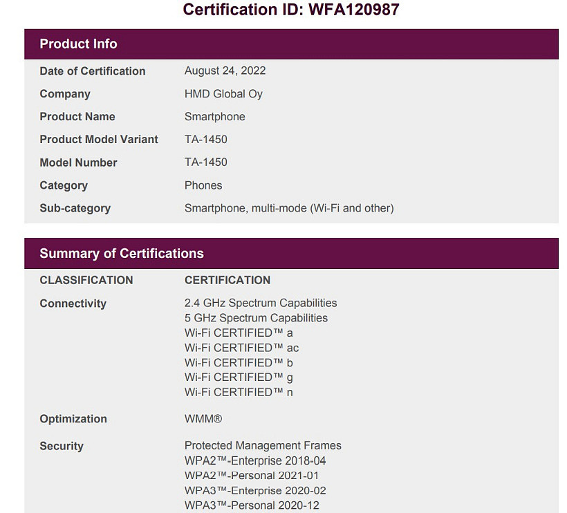 诺基亚 X30 5G 通过 WiFi 认证，有望在 IFA 2022 上推出 - 2