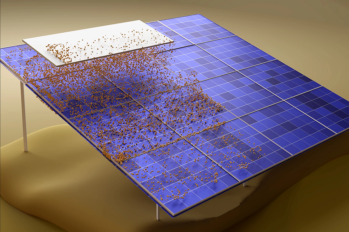 新静电技术让太阳能电池板在沙漠地区保持无尘状态 - 1