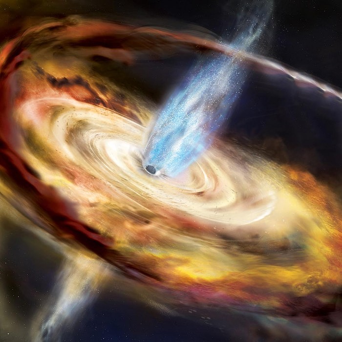 观测显示106亿光年之外星系当中的黑洞正在大快朵颐 - 1