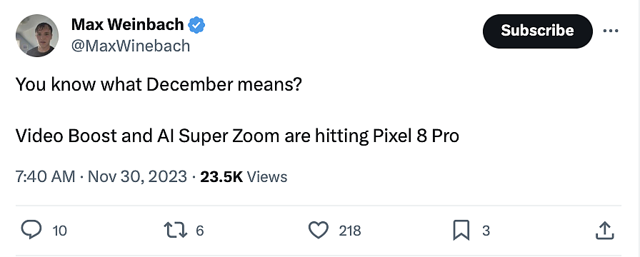 谷歌 Pixel 8 Pro 手机有望年内获推 Video Boost 及 AI Super Zoom 两项影像功能 - 1