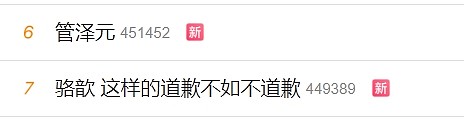 这不比比赛好看？管泽元道歉以及骆歆回应一事登上微博热搜 - 1