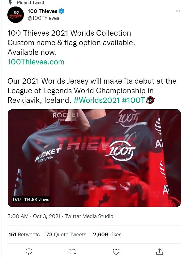 LCS赛区一号种子100T世界赛队服公布：可以自定名称和标示 - 4