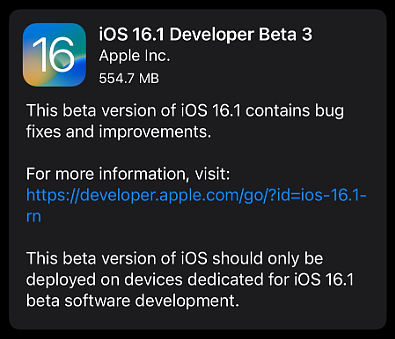 苹果 iOS 16.1 开发者预览版 Beta 3 发布：壁纸修改、卫星紧急求救等改进，移除 Matter 配件 - 2