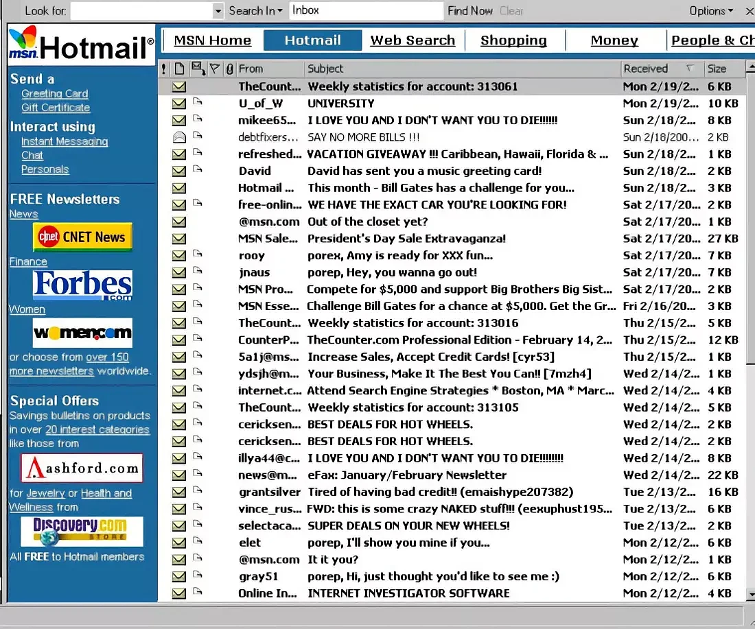 [图]Hotmail发展历程：从风靡全球到令人讨厌 - 2