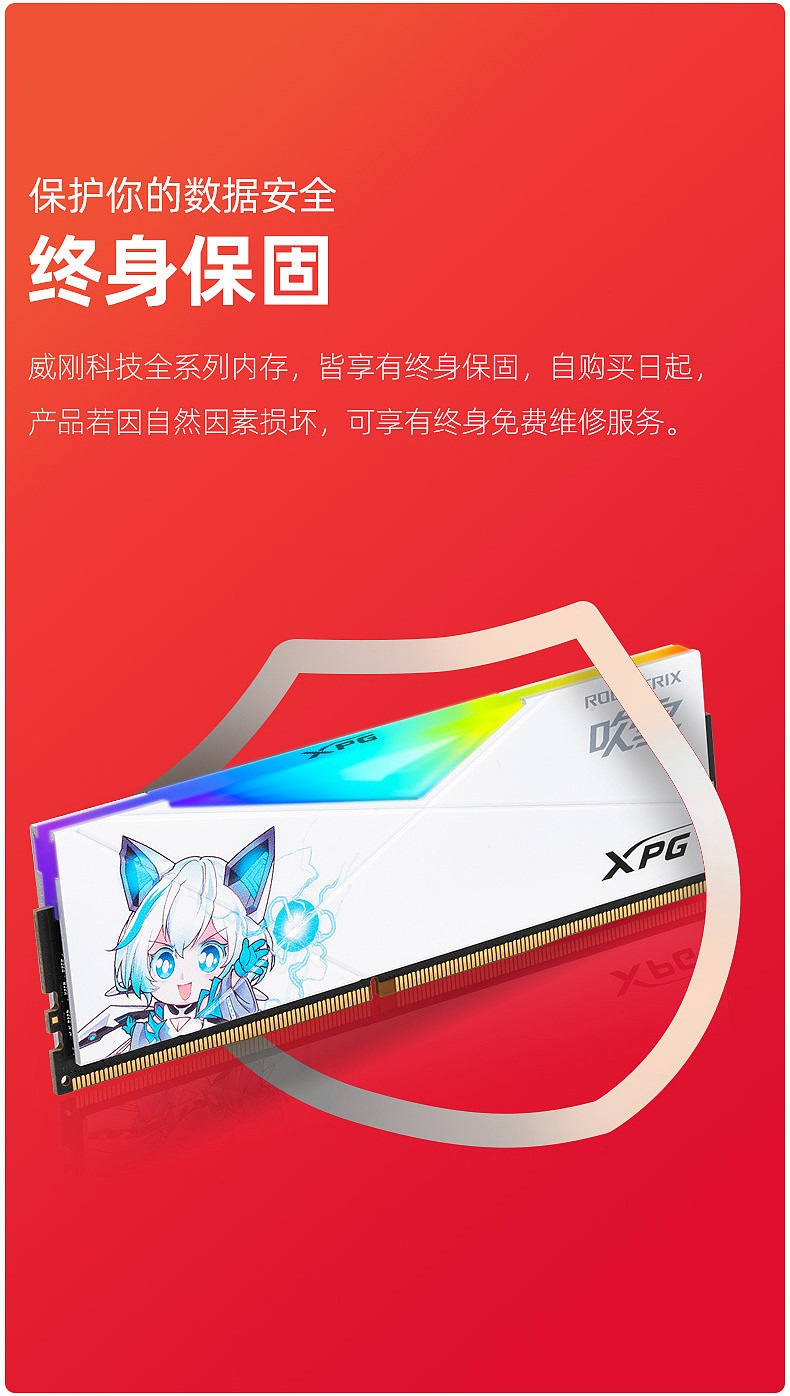 雪武姬上线，威刚 & 华硕推出 XPG D50“龙耀”ROG STRIX 吹雪联名款 RGB 内存 - 8