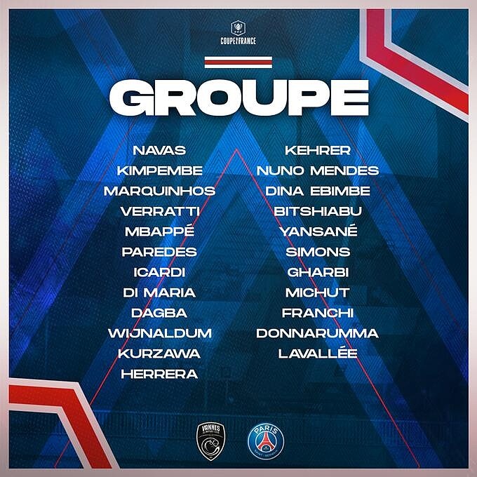 巴黎法国杯大名单：梅西、拉莫斯缺阵，姆巴佩领衔，多名小将在列 - 1