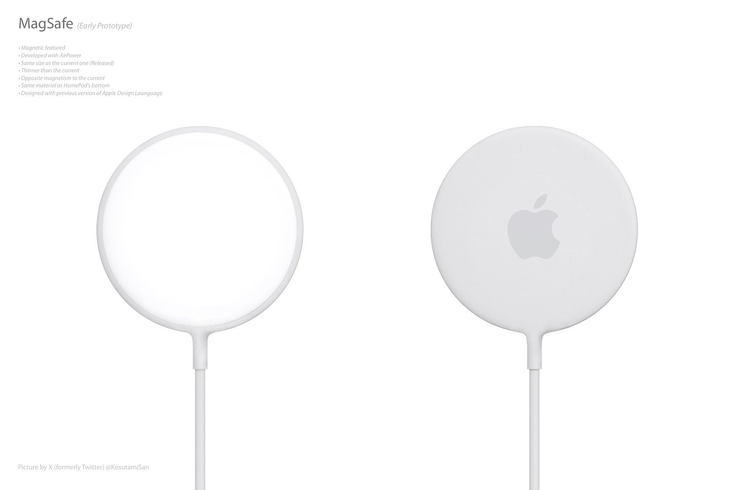 苹果 MagSafe 充电器早期原型曝光：橡胶外壳、Logo 醒目 - 4