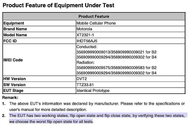 摩托罗拉 Razr Plus 2023 可折叠手机通过 FCC 认证：2850mAh+790mAh 双电池设计 - 3