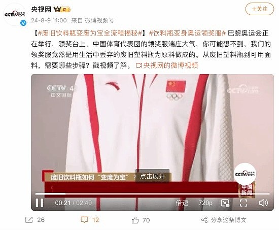 中国奥运会的领奖服原料竟是塑料瓶？采用再生涤纶环保面料 - 1