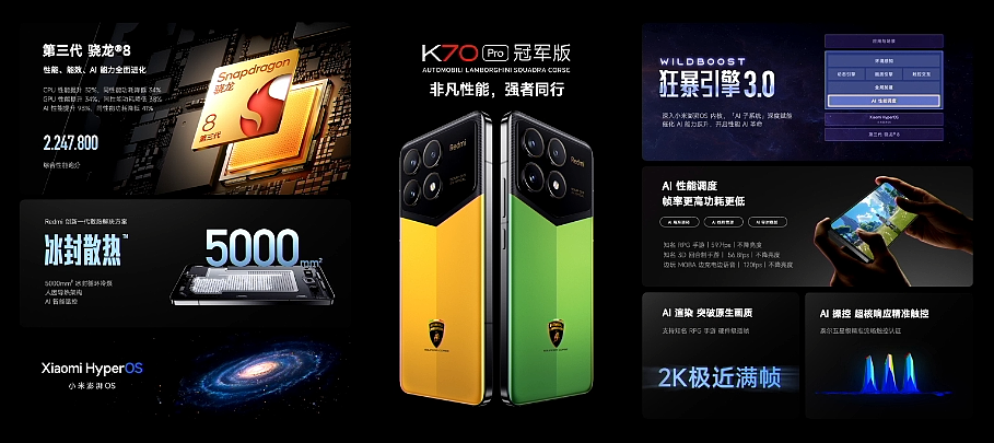 4599 元，小米 Redmi K70 Pro 冠军版手机发布：联名兰博基尼，24GB + 1TB 顶配 - 11