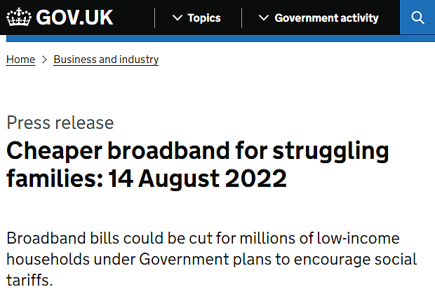 英国政府鼓励宽带运营商向困难家庭提供更低廉的资费套餐 - 1