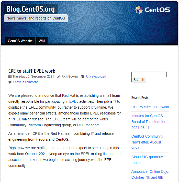 CentOS预告红帽将为EPEL提供全力支持 - 1