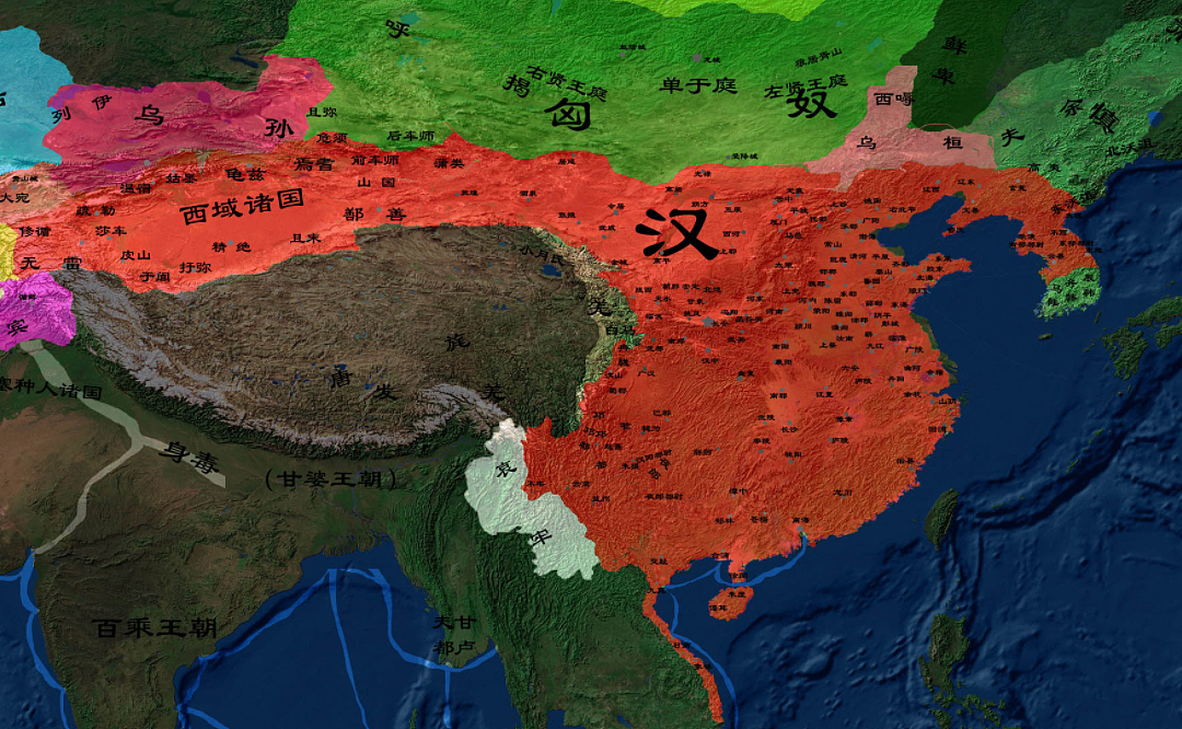 古代“车师”是哪里？西汉设置都护府标志新疆归属中央的开始——西汉疆域图 - 1