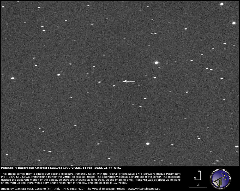 小行星1999 VF22正在接近地球 预计一周后抵达近地点 - 1