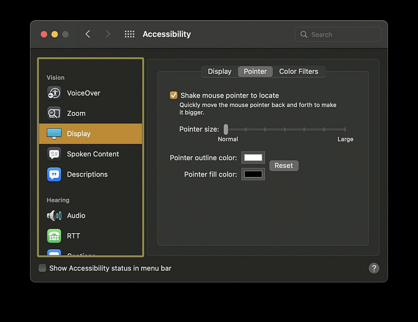 苹果 macOS 12 Monterey 新增支持巨大鼠标指针/光标 - 2