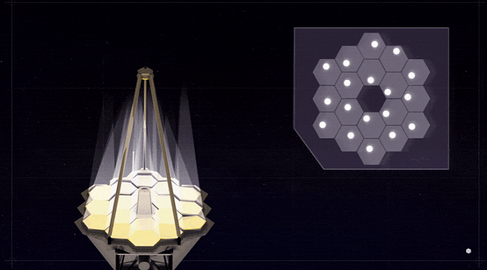 韦伯太空望远镜团队将18个“星光点”带入六边形阵型中 - 1