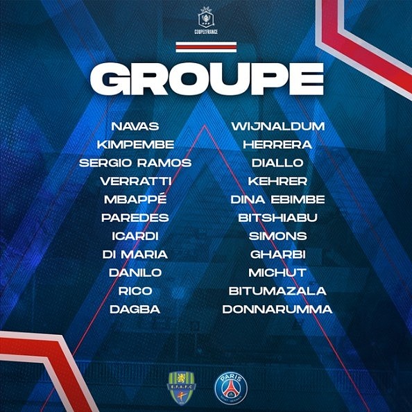巴黎法国杯大名单：梅西轮休未入选，姆巴佩、拉莫斯在列 - 1
