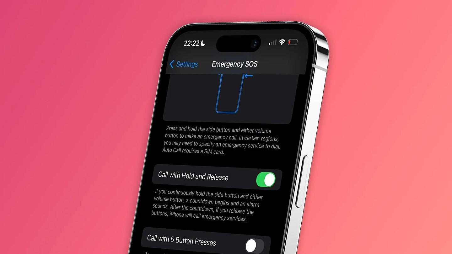 为减少误触，苹果在 iOS 16.3 Beta 2 中调整“SOS 紧急联络”功能触发方式 - 1