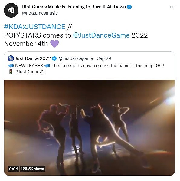 拳头游戏音乐官方：KDA曲目POP/STARS将登录《舞力全开2022》 - 2
