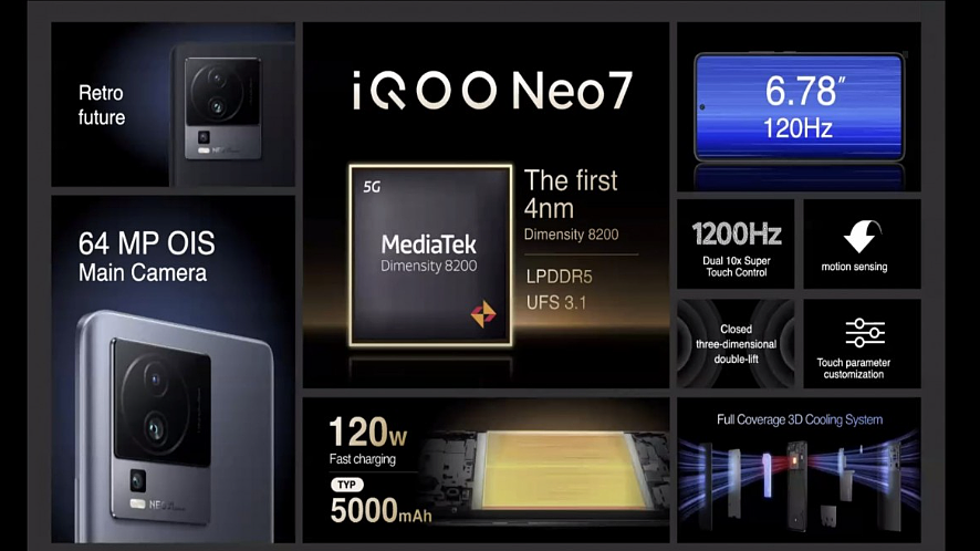iQOO Neo7 海外版发布：国内 Neo 7 SE 更名版，搭载天玑 8200 - 3