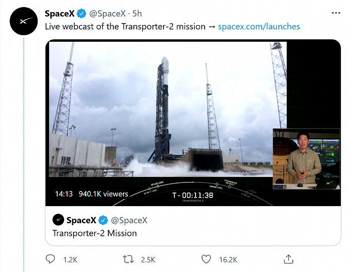 SpaceX Transporter-2发射任务取消失败，马斯克对此感到不满 - 2