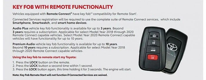 Remote Connect三年试用结束后 丰田车主无法用车钥匙远程启动汽车 - 2