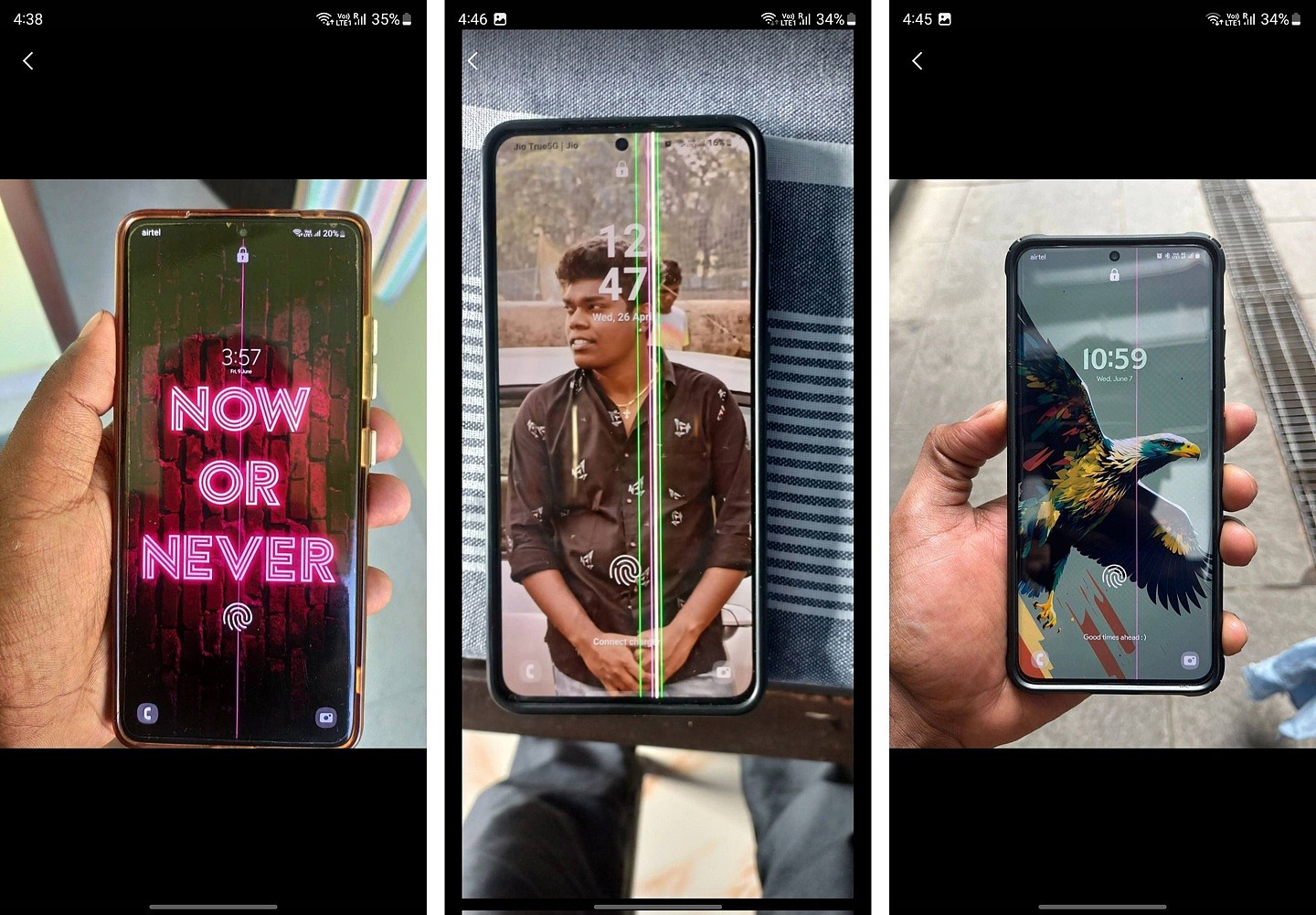 消息称 5 月更新导致三星 Galaxy S21 系列手机屏幕出现粉色长线 - 2
