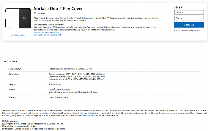 Surface Duo 2专用Pen Cover现接受预订 售价64.99美元 - 2